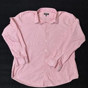 Men's Express Long Sleeve Button Down Pink Polka Dot XXL